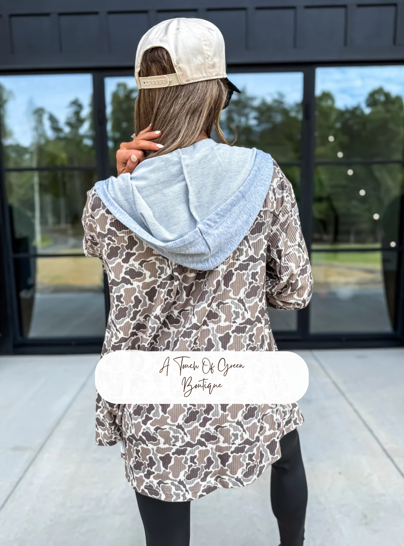 PREORDER Ribbed Shacket with Gray Hood in Duck Camo