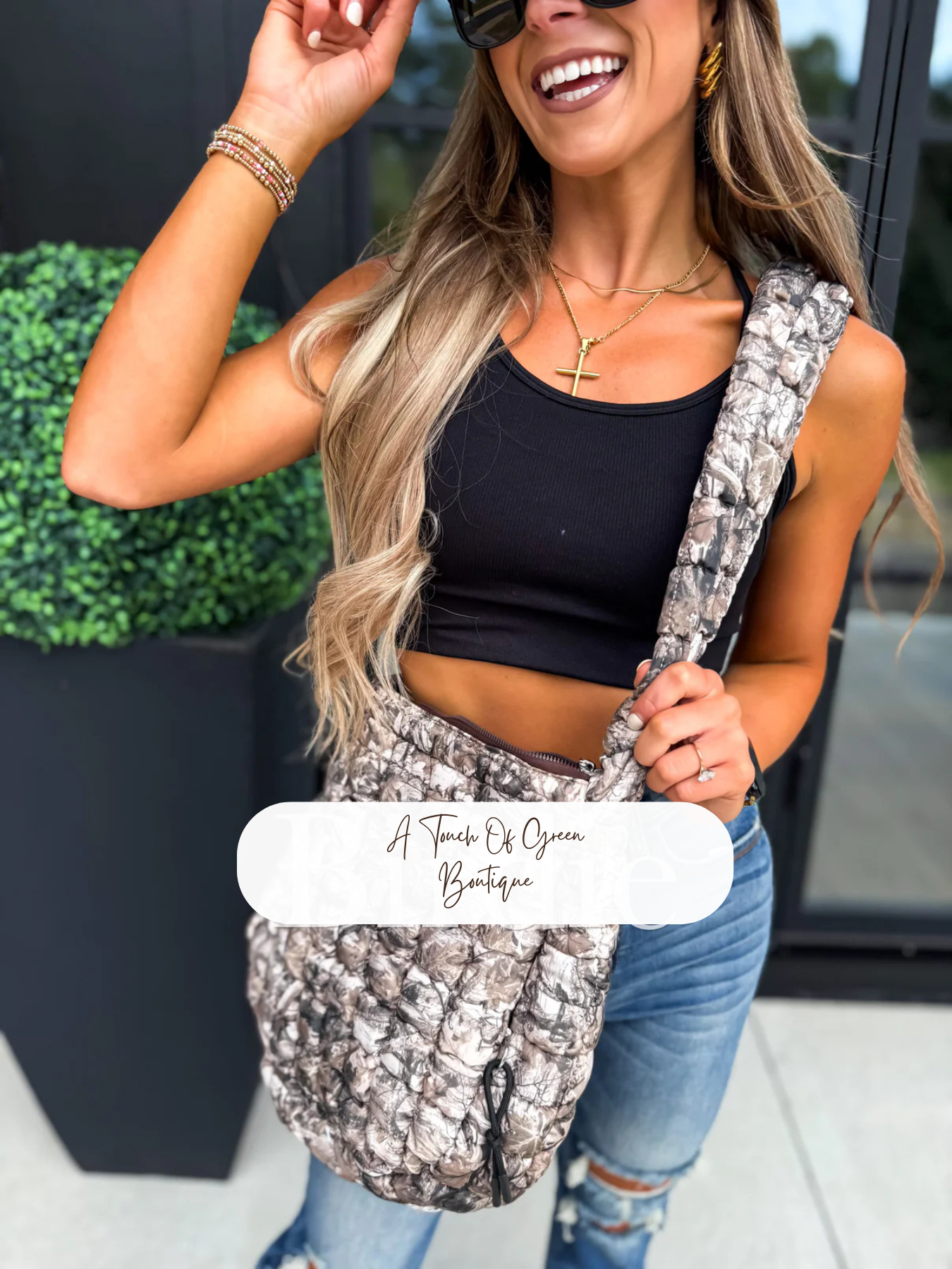 PREORDER Dark Camo Quilted Bag