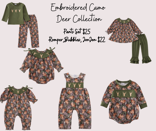 Embroidered Camo Deer Collection