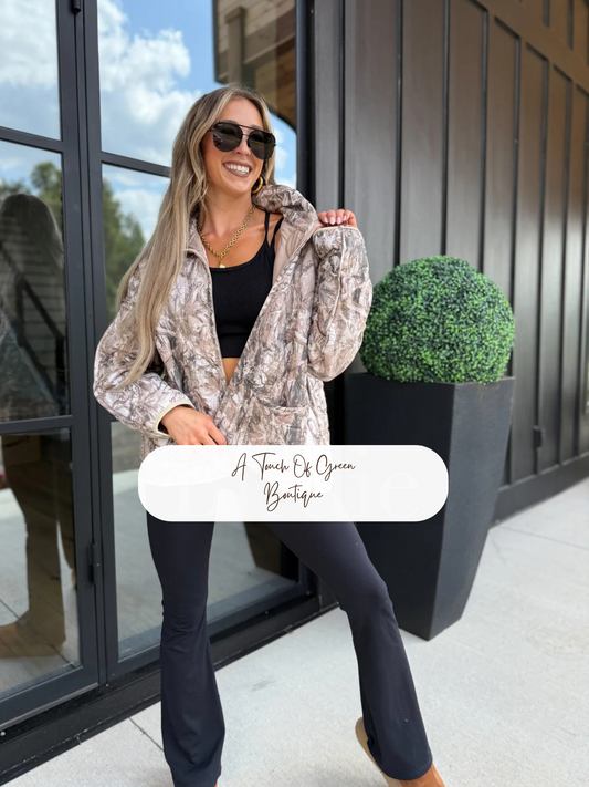 PREORDER Cozy Cloud Jacket in Dark Camo