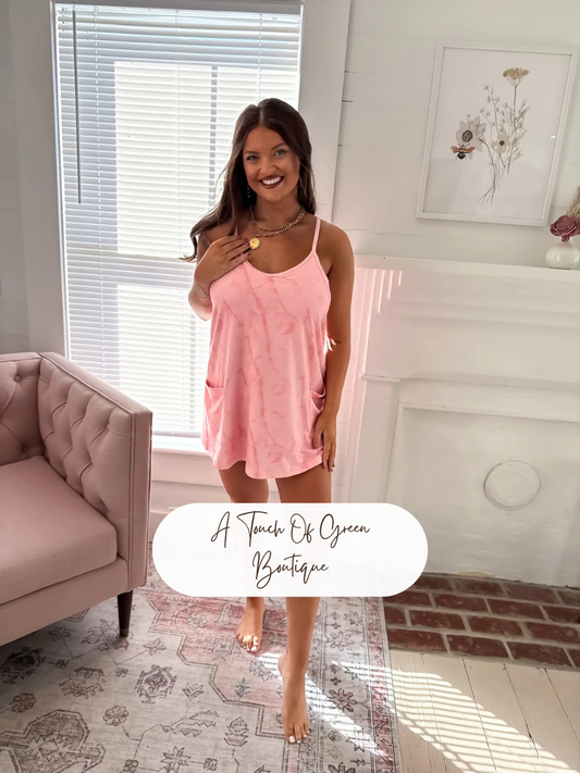 PREORDER Pink Camo Active Dress with built in bra