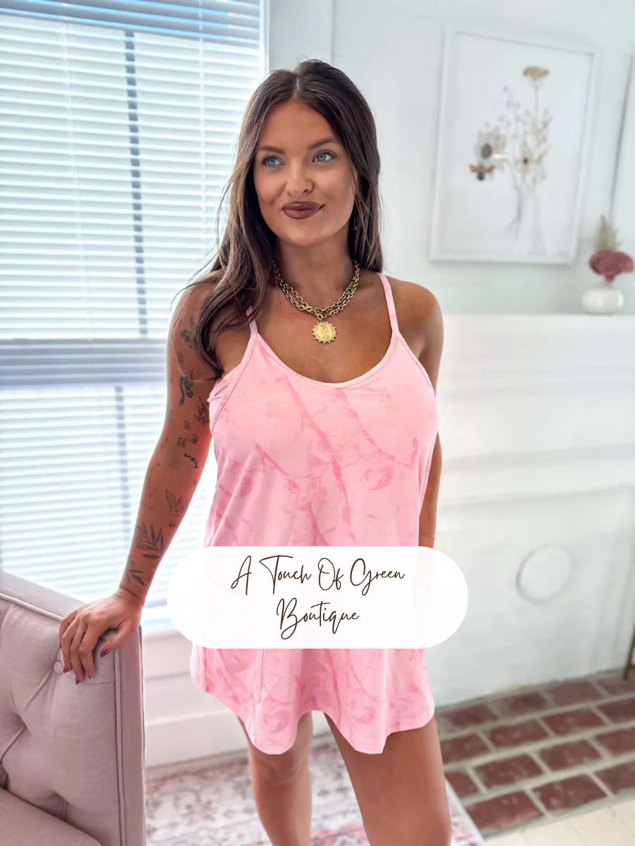 PREORDER Pink Camo Active Dress with built in bra