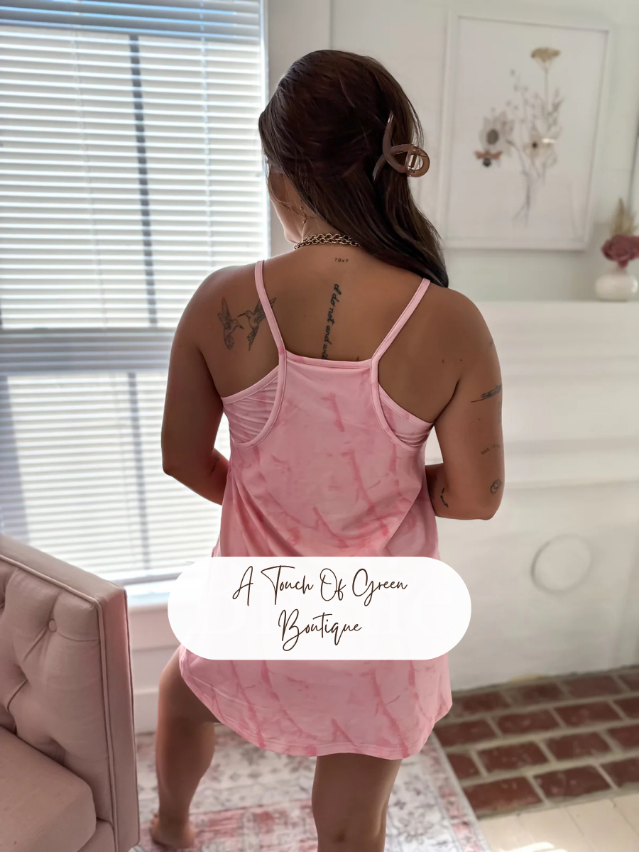 PREORDER Pink Camo Active Dress with built in bra