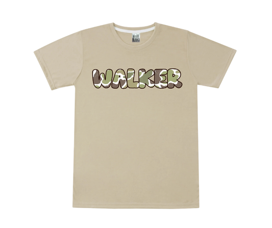 Kids Personalized Name Tee-Khaki/Old School