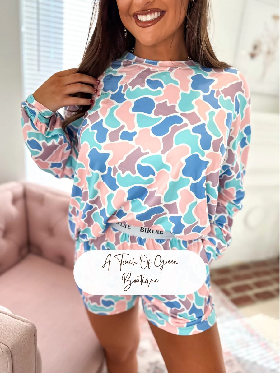 PREORDER Spring Duck Camo Two Piece Long Sleeve Boxer Set (SOLD AS SET)