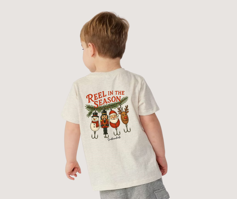 Boys Reel In The Season Christmas Tee