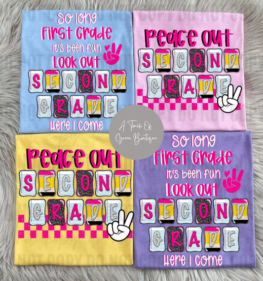 Girls Peace Out / So Long Grade Level Tees