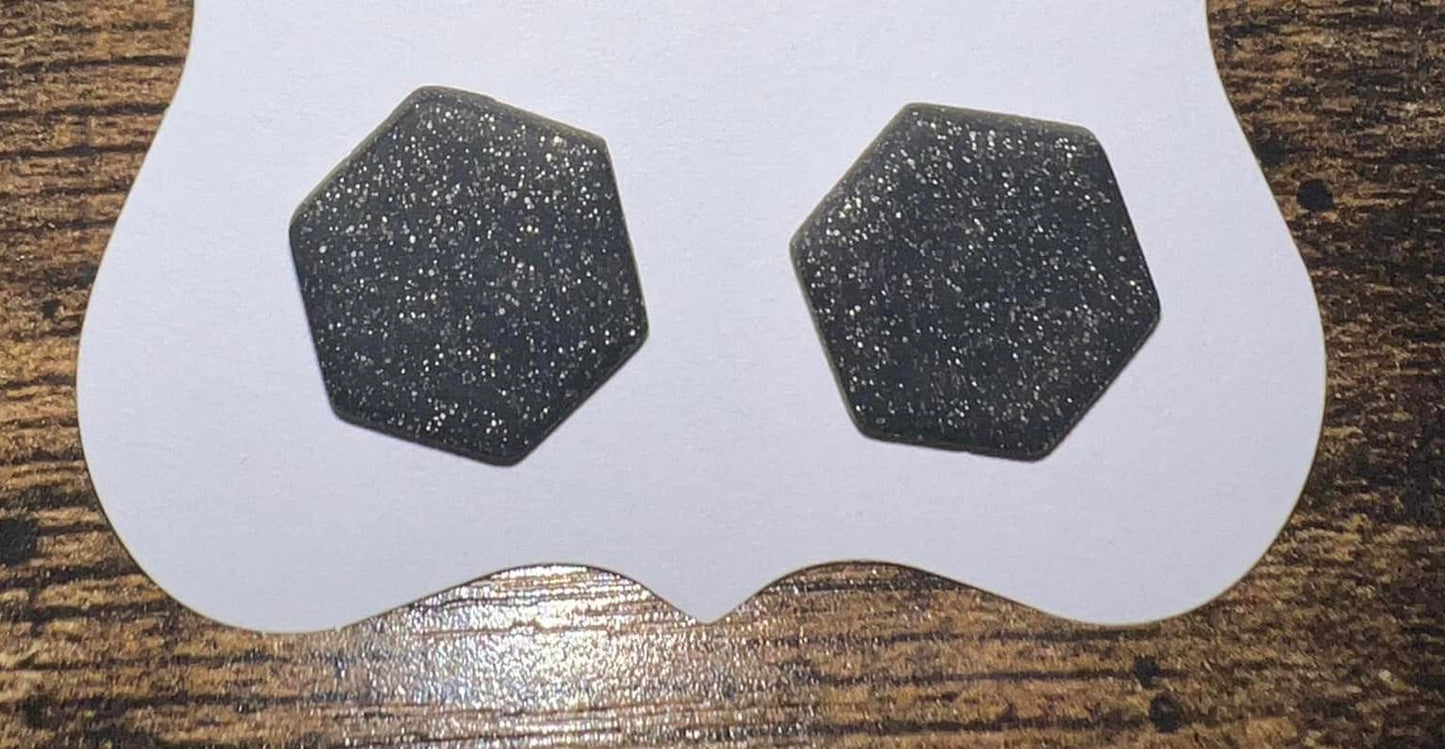 Black Shimmer Studs