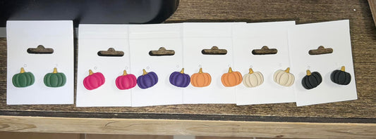 Gold Stem Pumpkin Studs