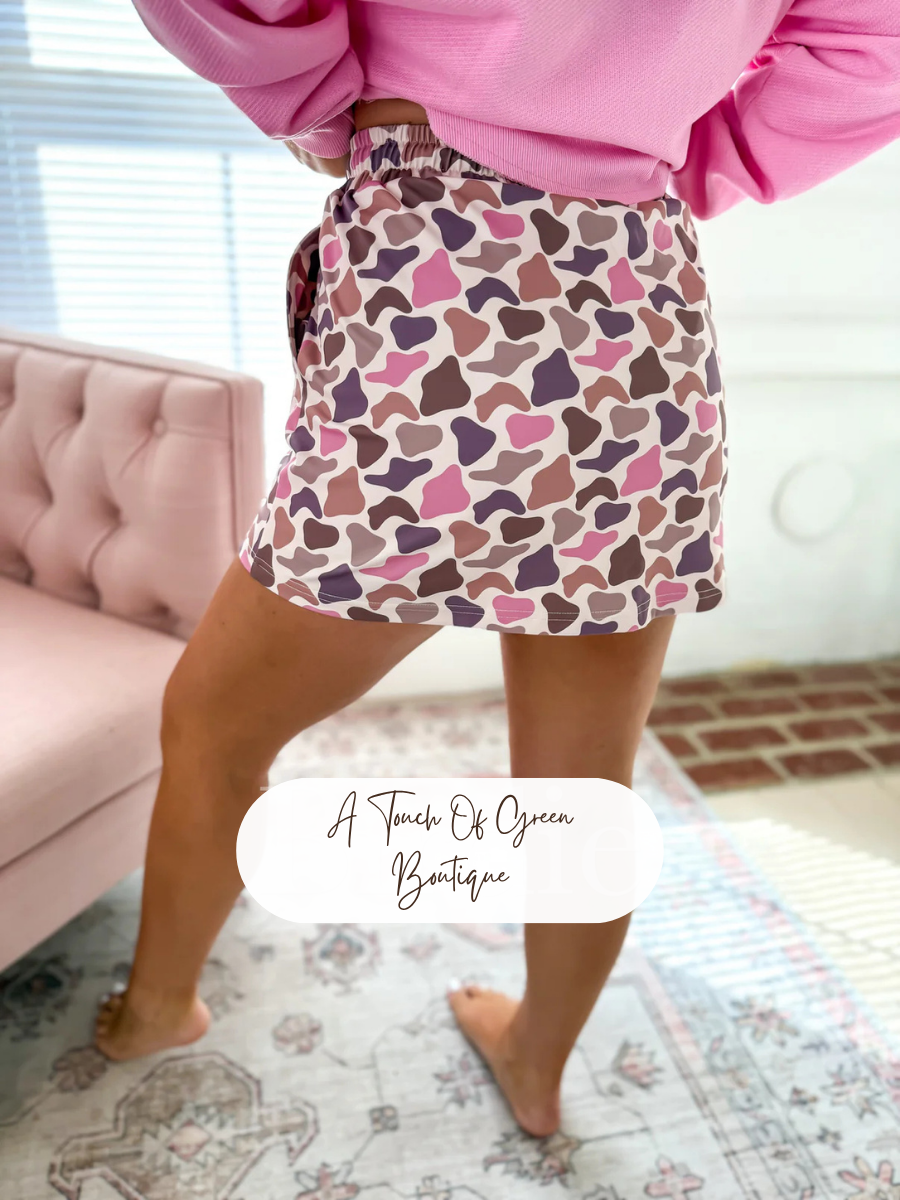PREORDER Flirty Duck Camo Active Skort