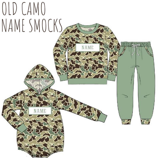 Boys Old School Camo Name Smocked Collection