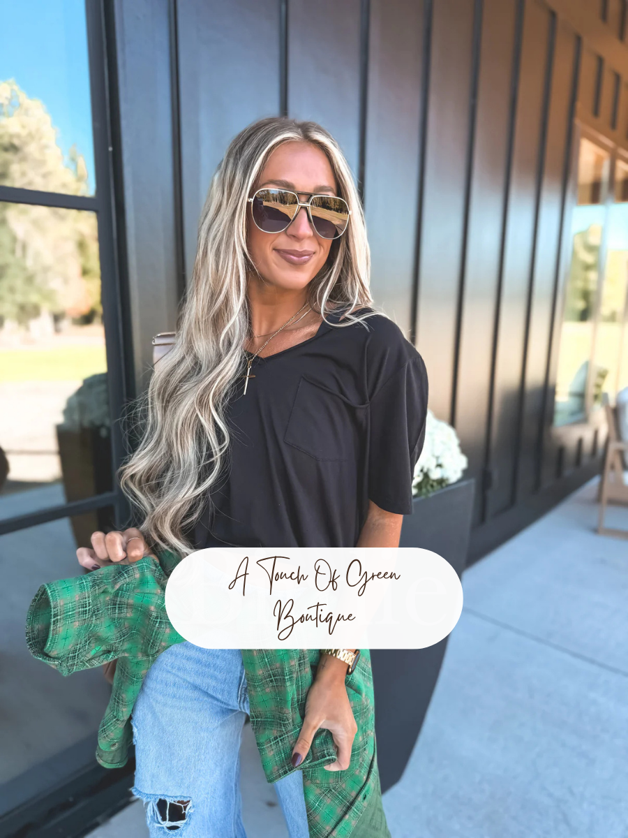 PREORDER V Neck Pocket Tee in Black