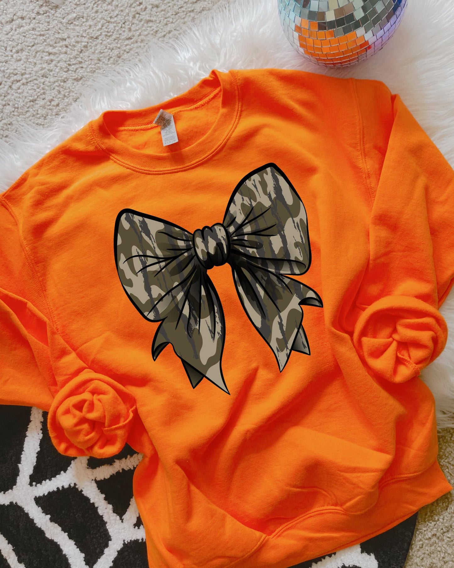 Camo Bow Crewneck Sweatshirt