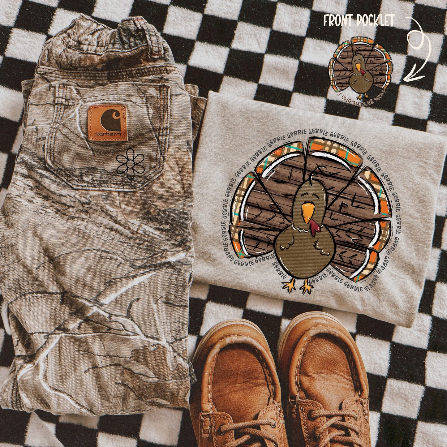 Camo Turkey Gobble Gobble Tee