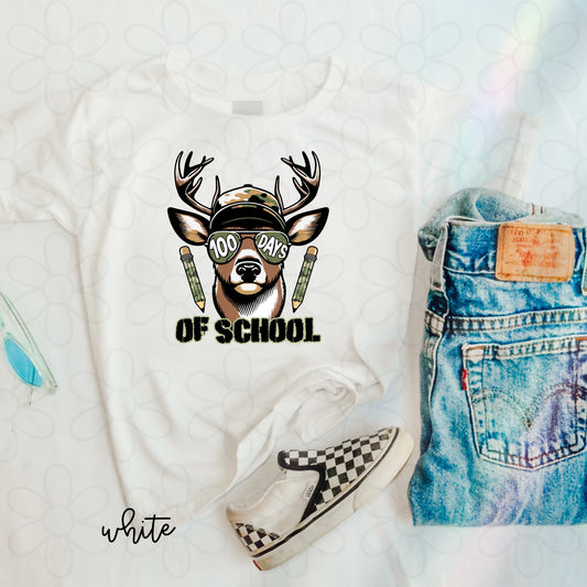 100 Days Of School Deer Hunting Tee