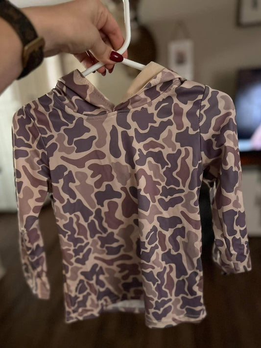 Kids Camo Long Sleeve Hoodie T-Shirt