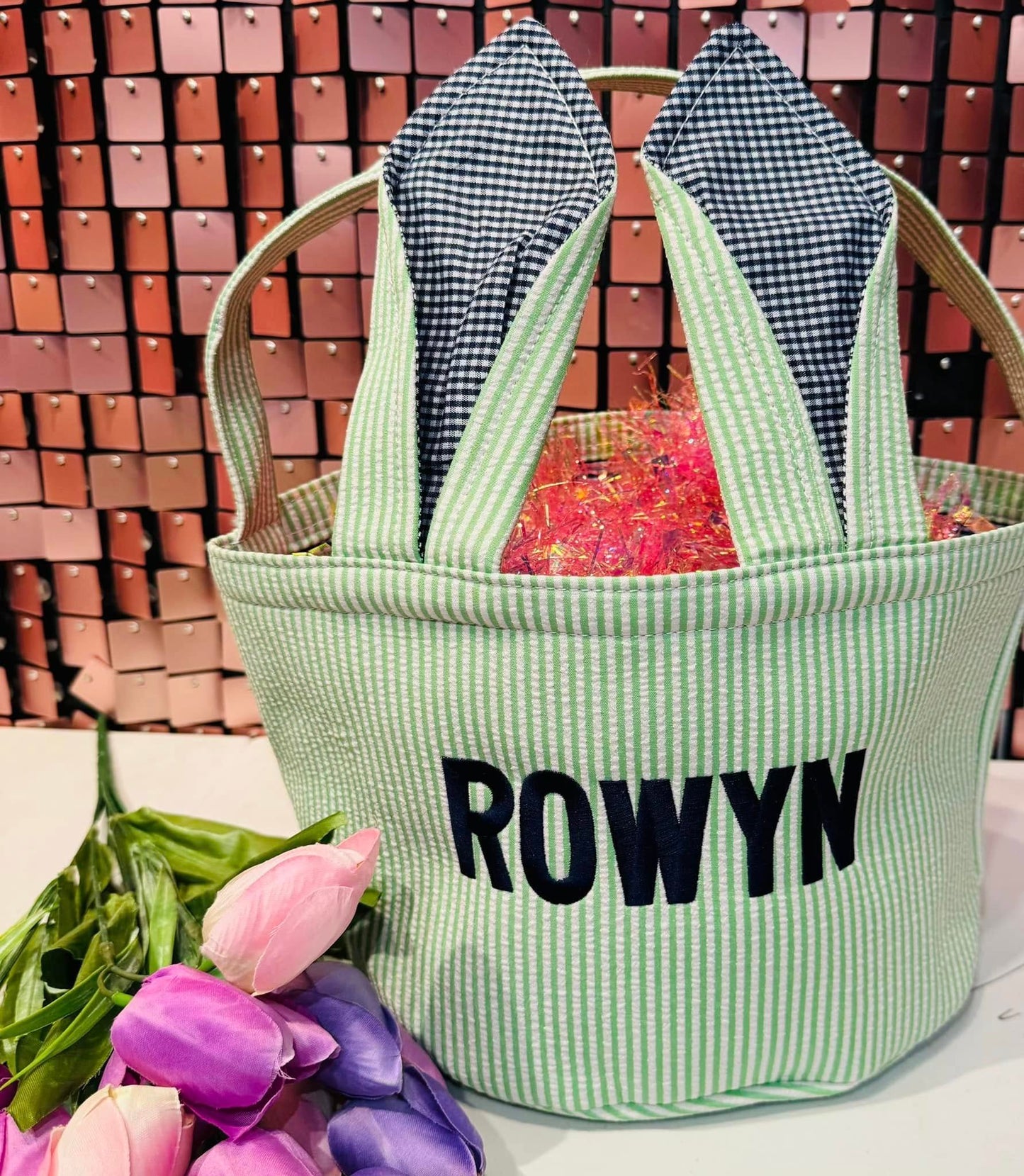 Embroidered Easter Bunny Basket