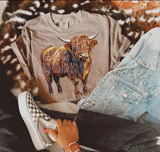 Western Cow Bling Tee