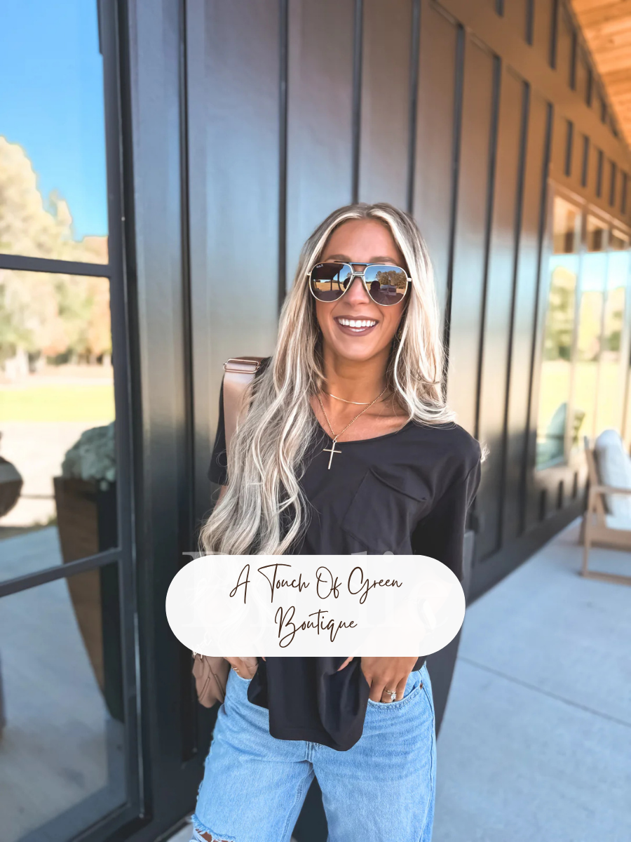 PREORDER V Neck Pocket Tee in Black