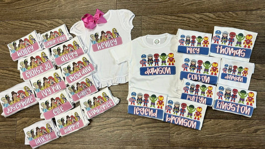 Kids Personalized Princess & Hero Tees