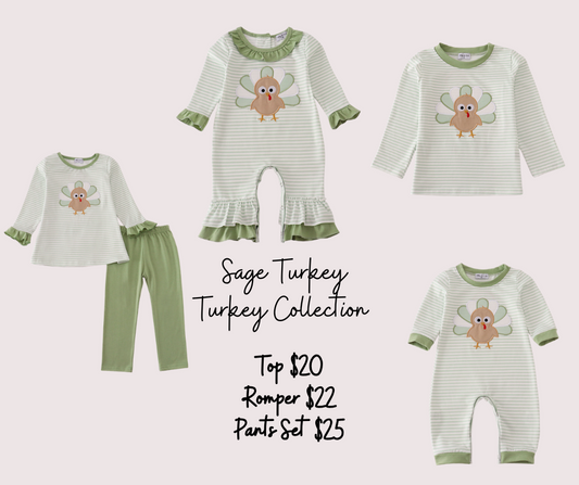 Striped Sage Turkey Appliqué Collection