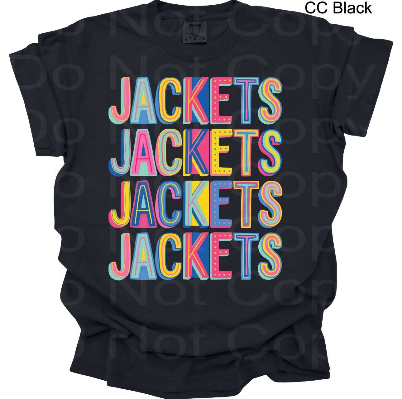 Adult Colorful Stacked Mascot T-Shirt-Any Mascot