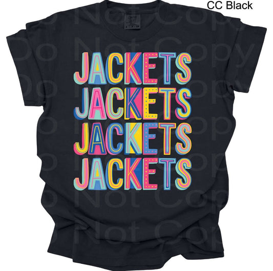 Adult Colorful Stacked Mascot T-Shirt-Any Mascot