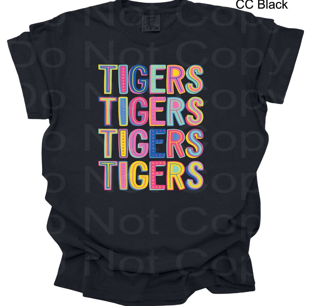 Adult Colorful Stacked Mascot T-Shirt-Any Mascot