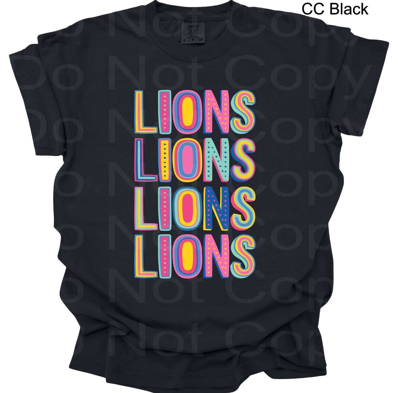Adult Colorful Stacked Mascot T-Shirt-Any Mascot
