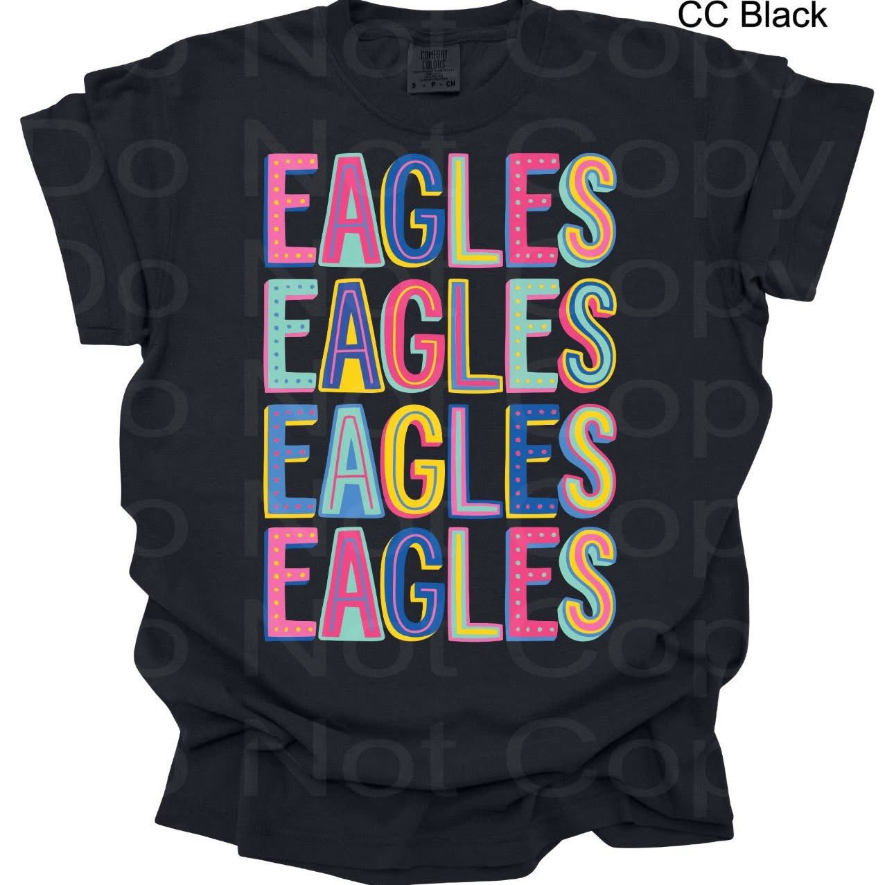 Adult Colorful Stacked Mascot T-Shirt-Any Mascot