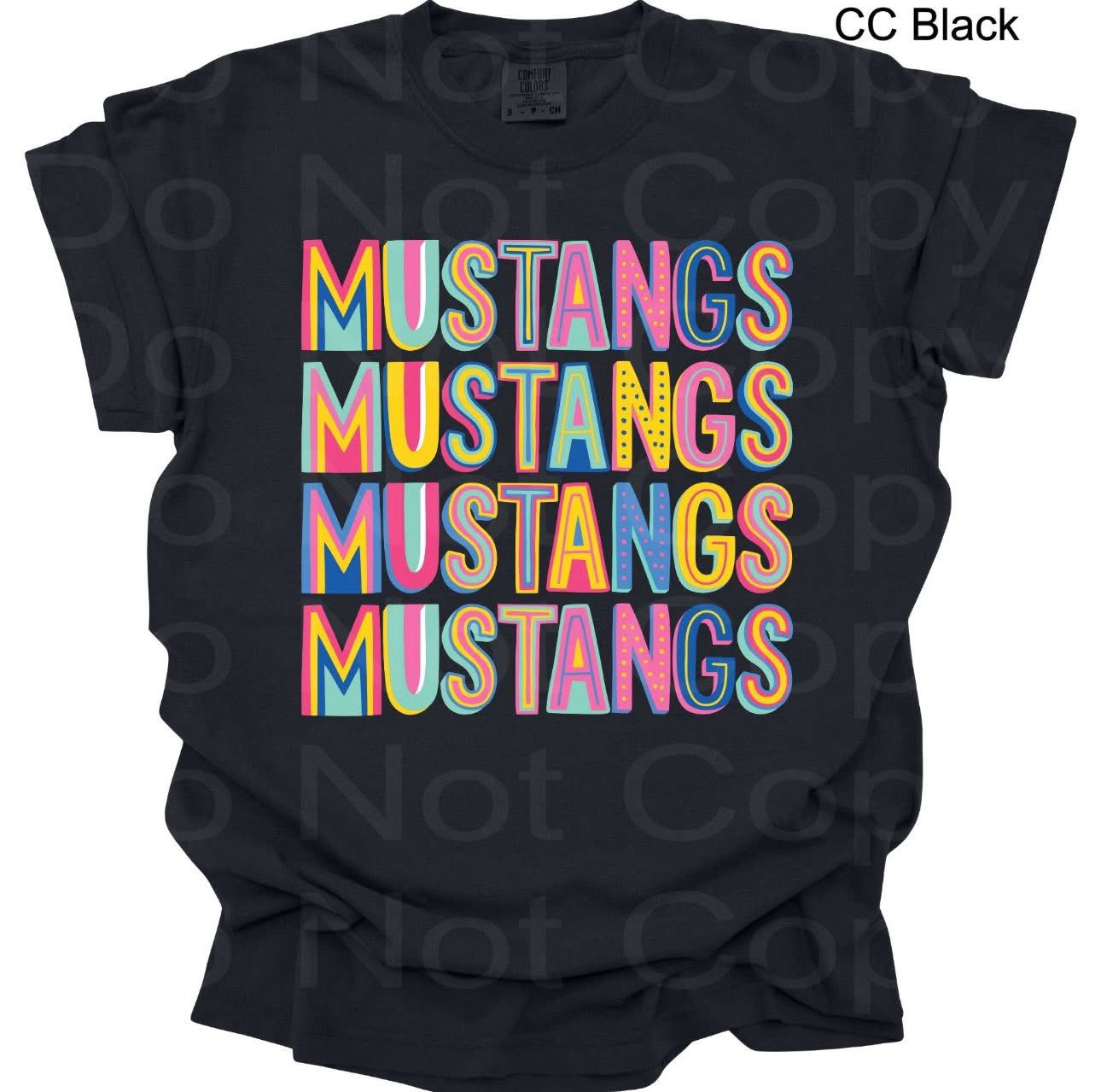 Adult Colorful Stacked Mascot T-Shirt-Any Mascot