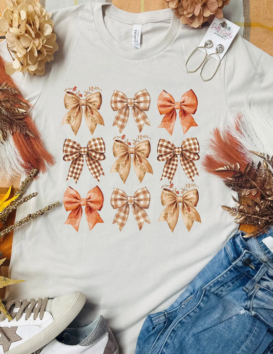 Fall Bows Tan Tee