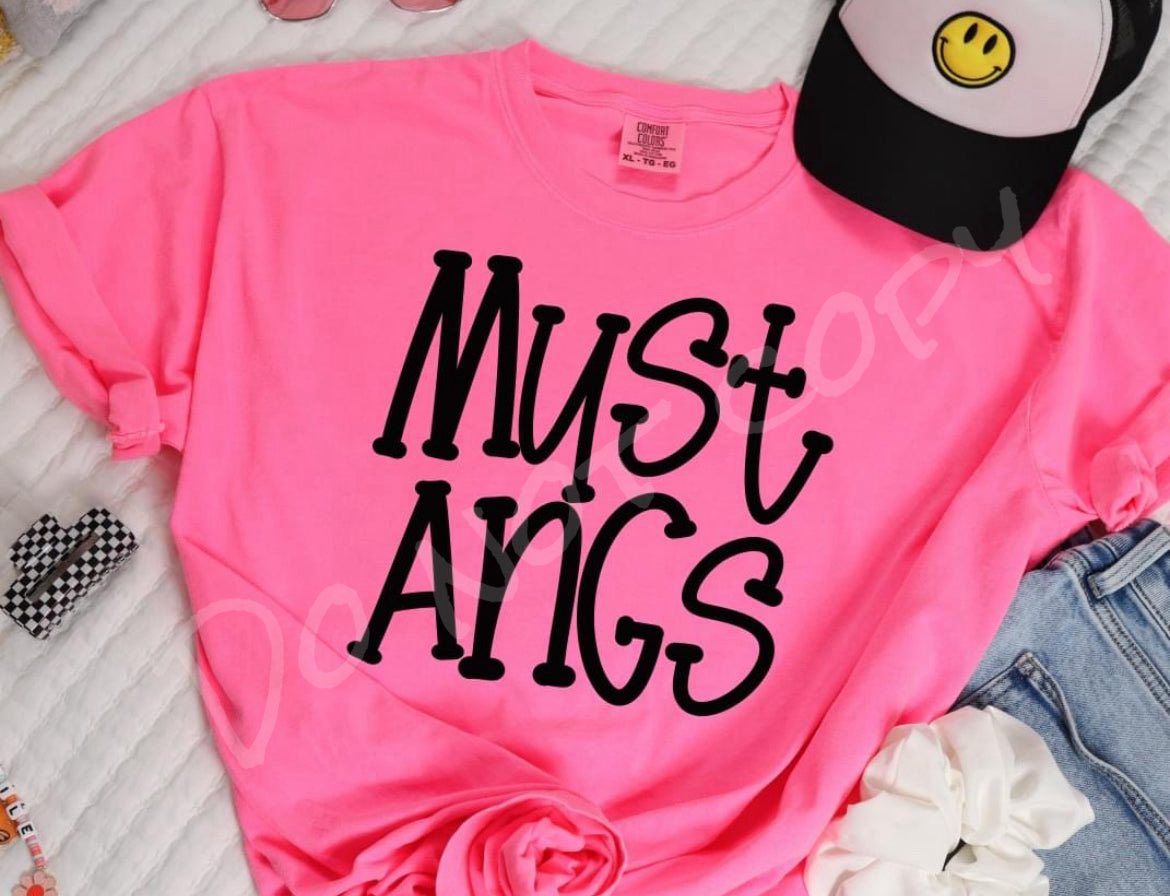 Adult Funky Serif Mascot T-Shirt-Any Mascot