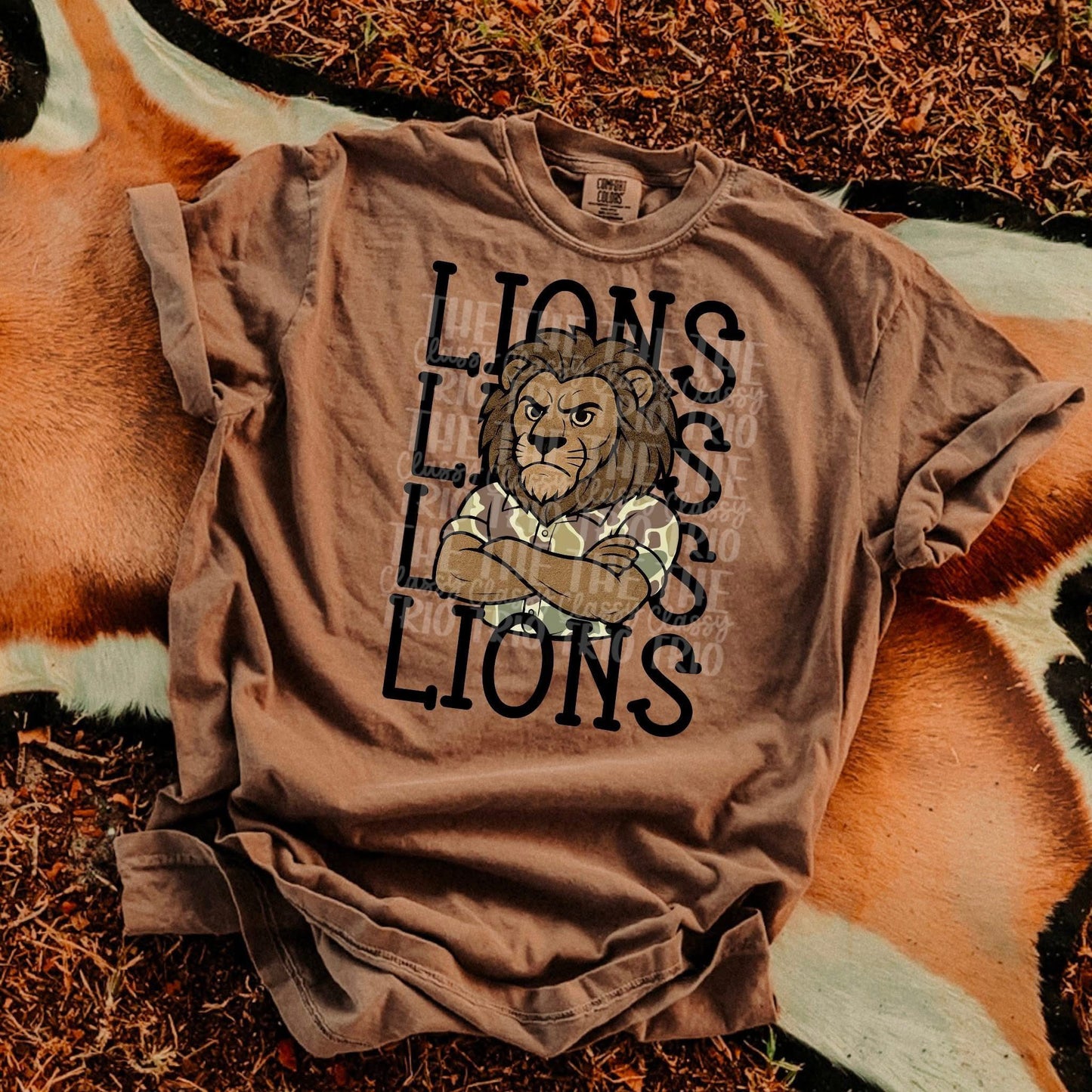 Adult Camo Stacked Mascot T-Shirt-See Mascot List