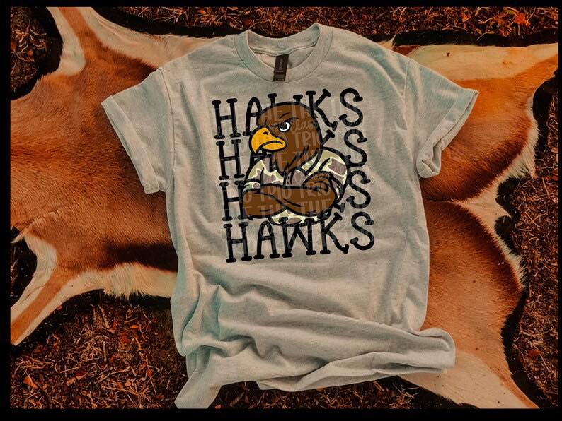 Adult Camo Stacked Mascot T-Shirt-See Mascot List