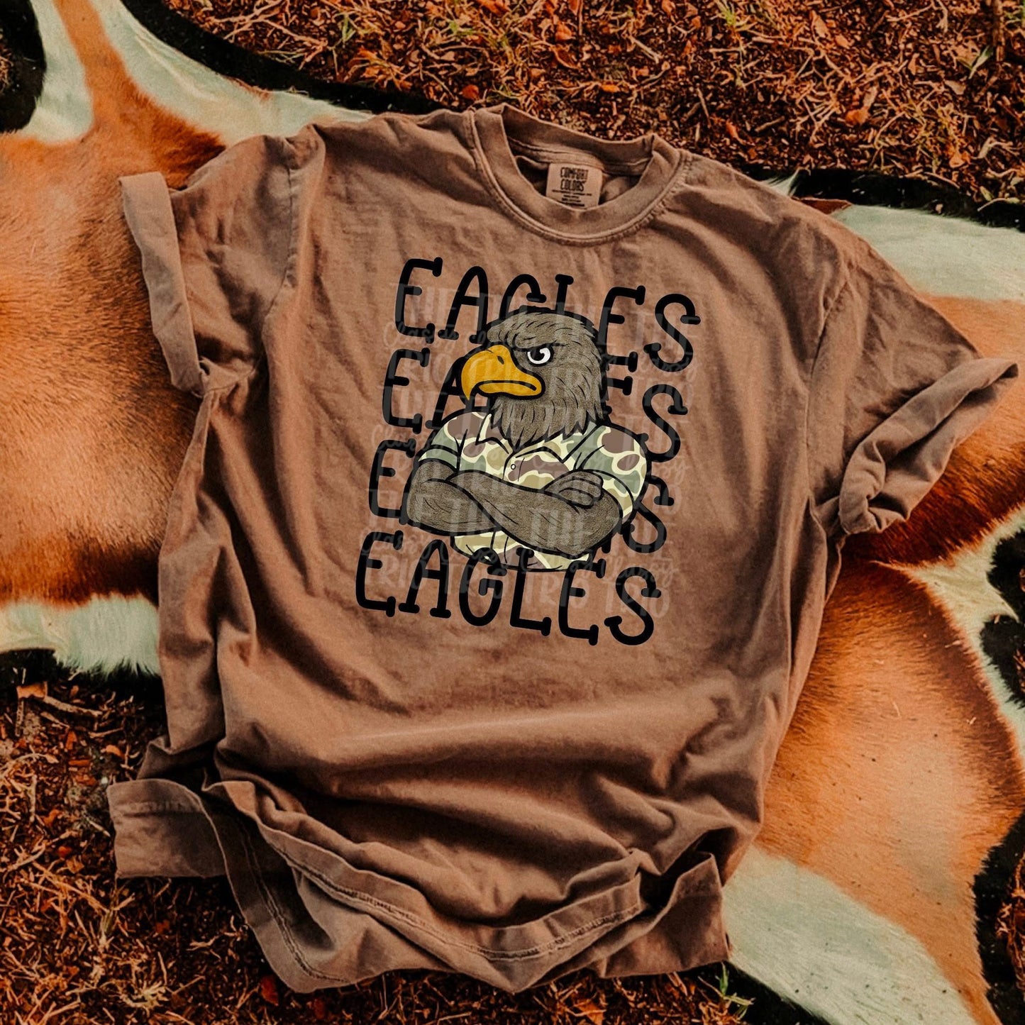 Adult Camo Stacked Mascot T-Shirt-See Mascot List