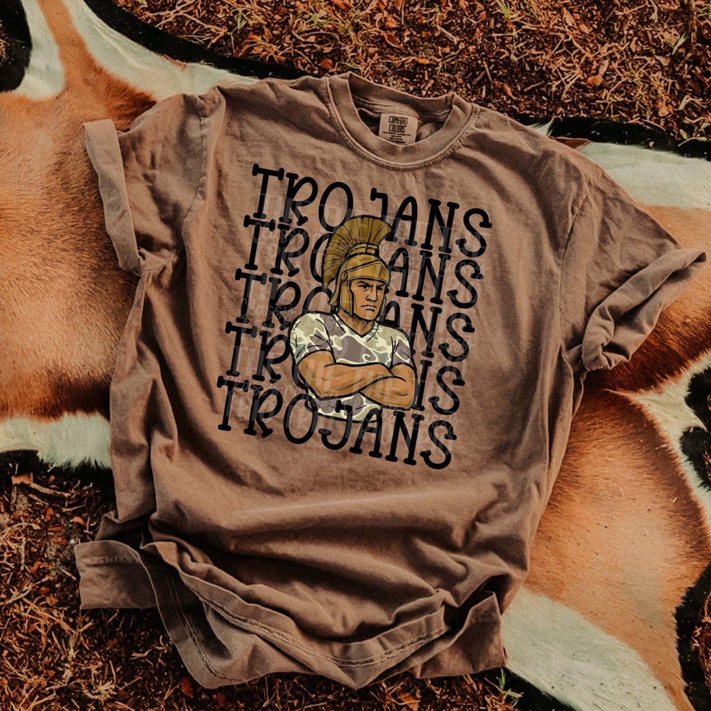 Adult Camo Stacked Mascot T-Shirt-See Mascot List