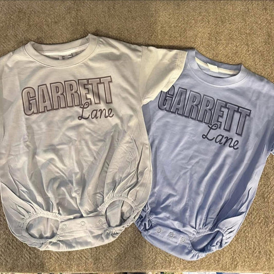Custom. Name Bubble Rompers