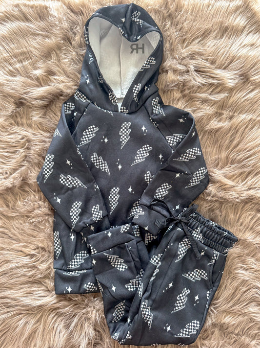 Kids Lightening Bolt Comfy Vibes Pants Set