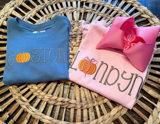 Kids Personalized Pumpkin Shirts
