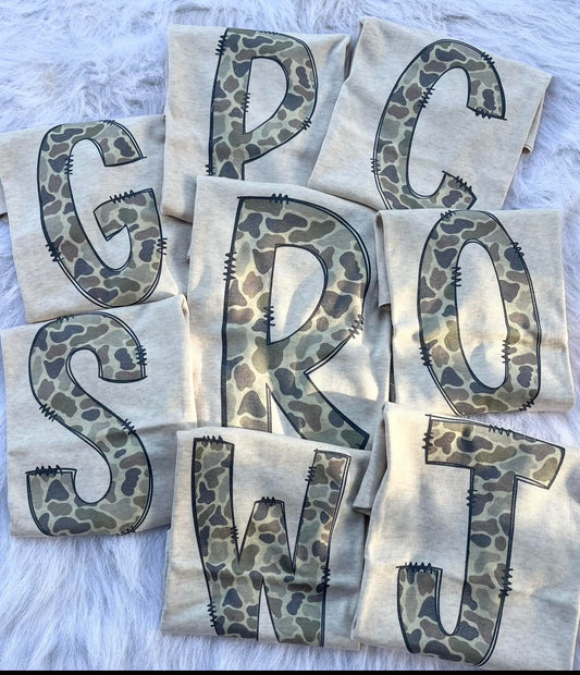 Kids Camo Initial T-Shirts