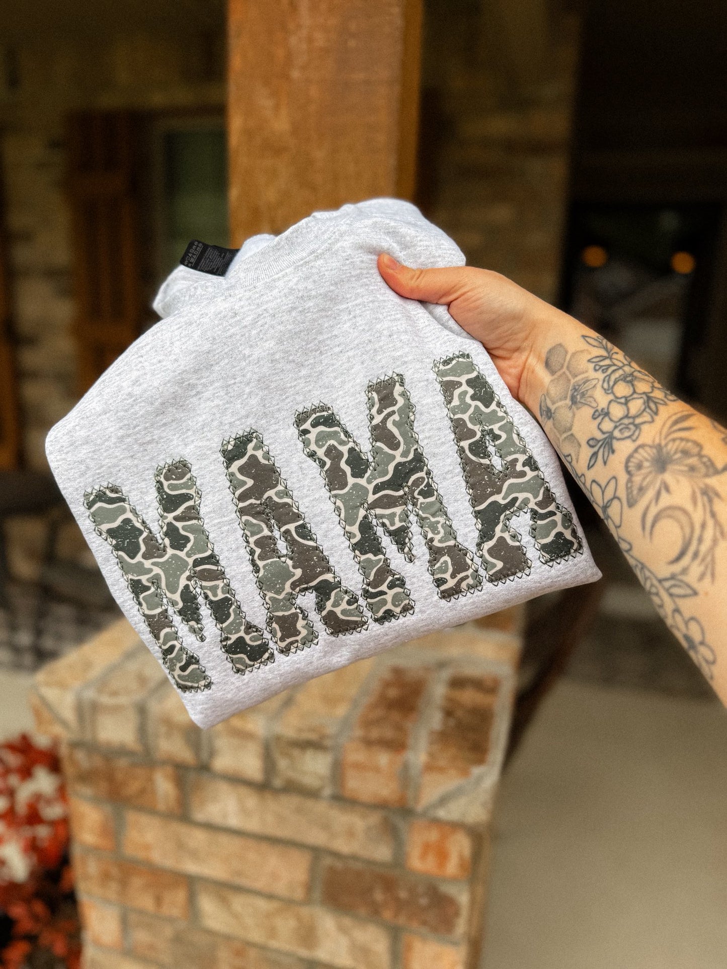 Camo Appliqué Name Tee/Sweatshirt-Multiple Options