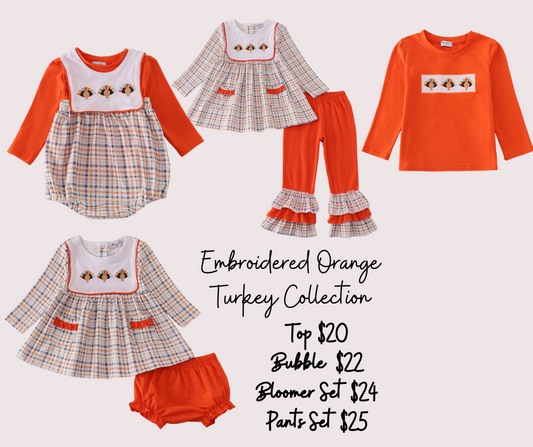 Embroidered Orange Turkey Collection