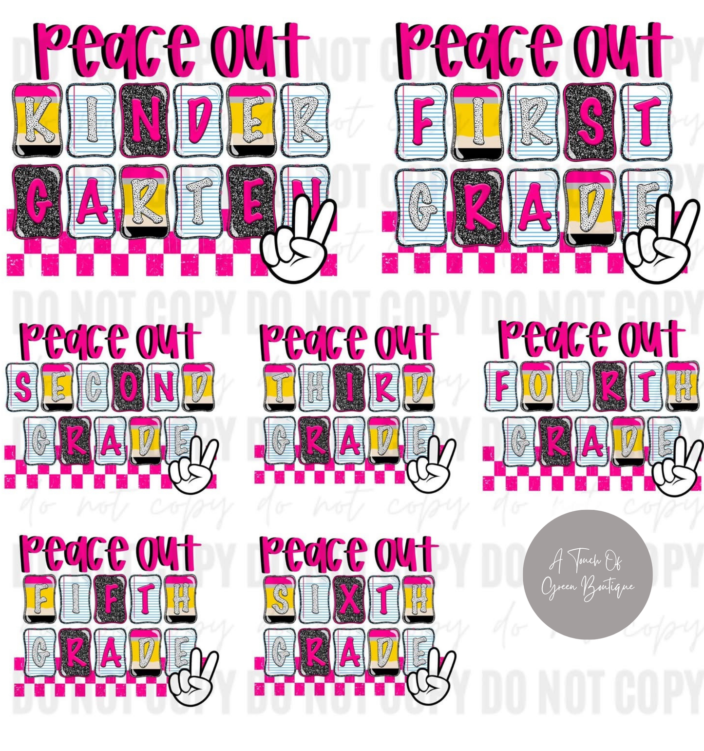 Girls Peace Out / So Long Grade Level Tees