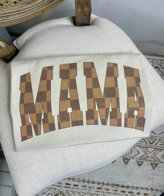 Checkered Brown Mama Tee