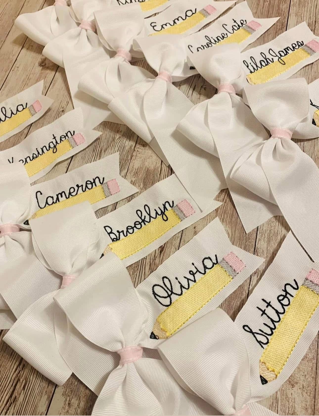 Custom Back To School Hair Bows
