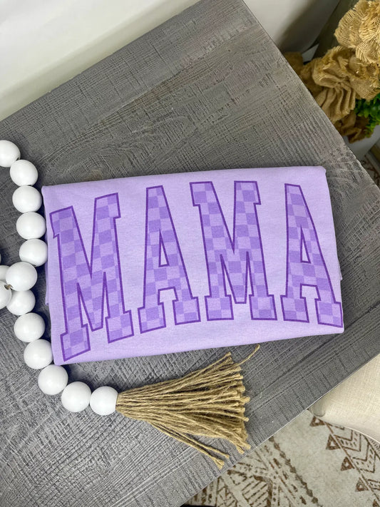 Checkered Purple Mama Tee