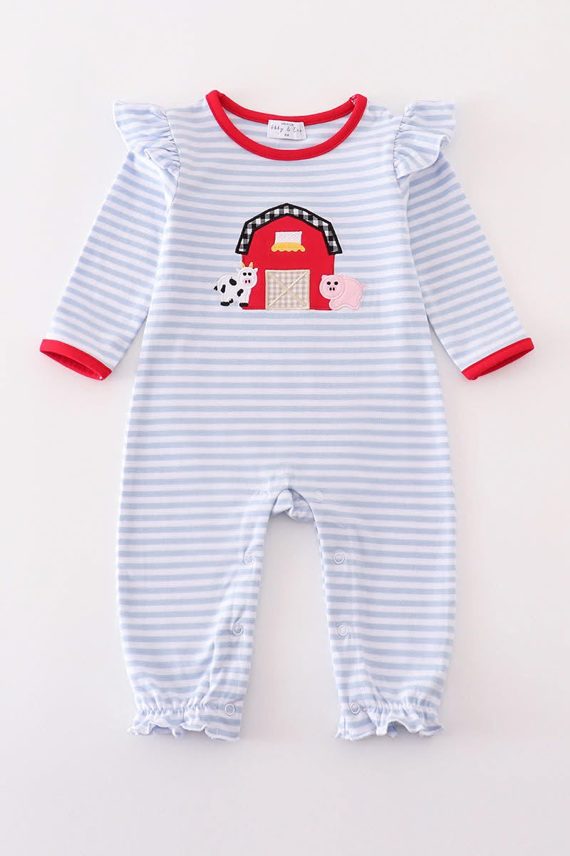 Girls Farm Appliqué Romper