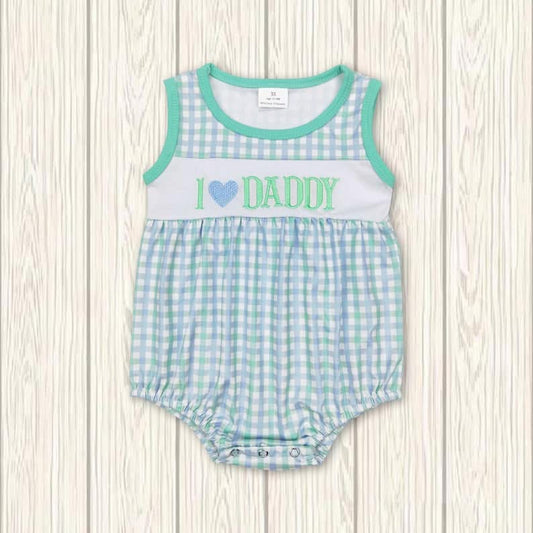 Boys Embroidered I Love Dad Bubble
