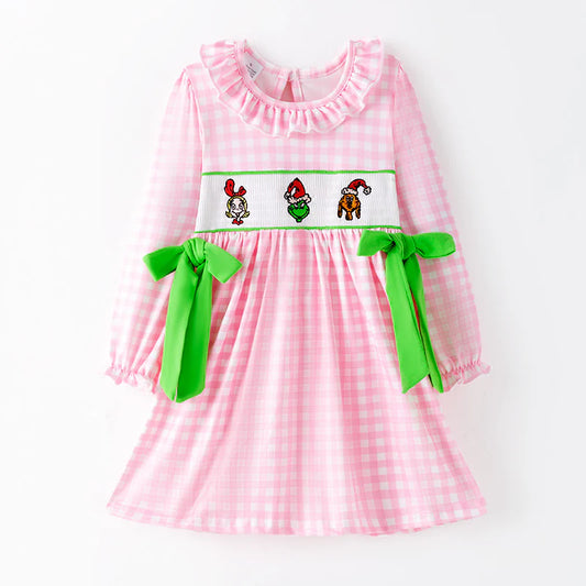 Girls Smocked Grinch Dress